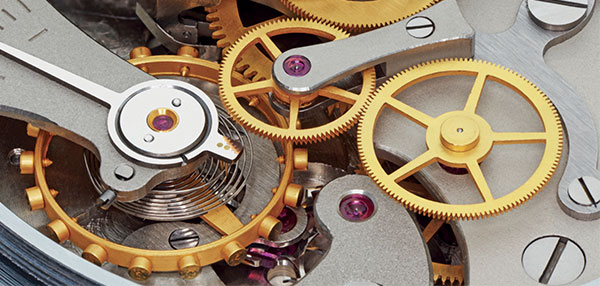 componentes del mecanismo del reloj de precisión