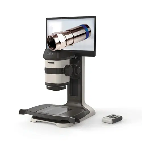 ProteQ VISO 3D digital stereo microscope showing a 3D metal component