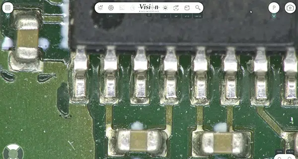 AURA-SS-Electronics-600×321 Placa de circuito impreso bajo aumento